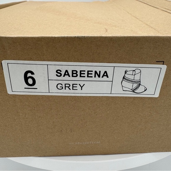 JOURNEE SABEENA WOMENS WEDGE OPEN TOE BOOTIES IN COLOR GREY SIZE 6 NWT - Picture 9 of 9